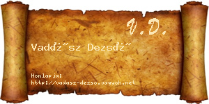 Vadász Dezső névjegykártya